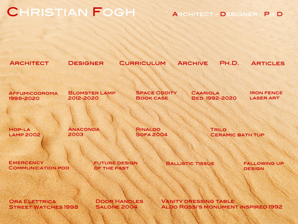 Ombra architetto Christian Fogh su sabbia