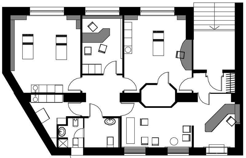 Ombra architetto Christian Fogh su sabbia